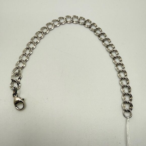 7.5" Double Cuban chain link bracelet in solid sterling silver, marked ROC! - Picture 10 of 10